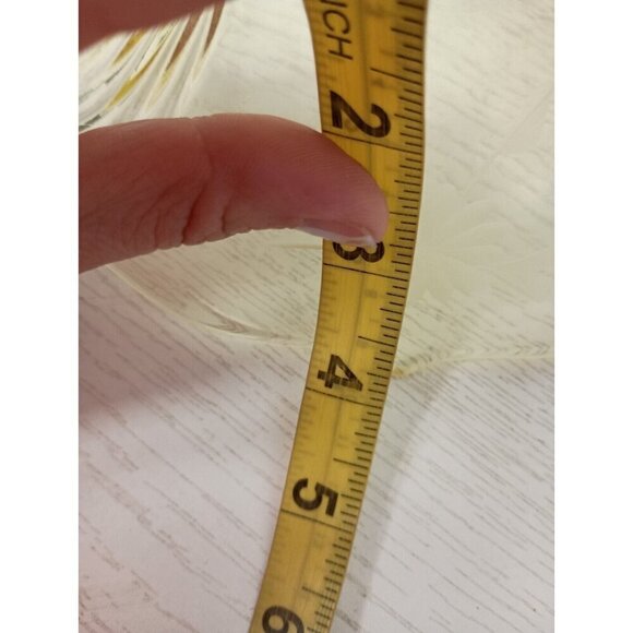 Vintage Lancaster Yellow Depression Glass Serving Bowl Etched Flower Ruffle Edge - Picture 11 of 13